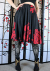 Red Rose Midi Skirt With Pockets