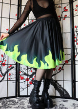 Jealous Flame Midi Skirt With Pockets