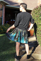 Dark Galaxy Skater Skirt With Pockets