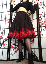 Spider Lily Midi Skirt With Pockets