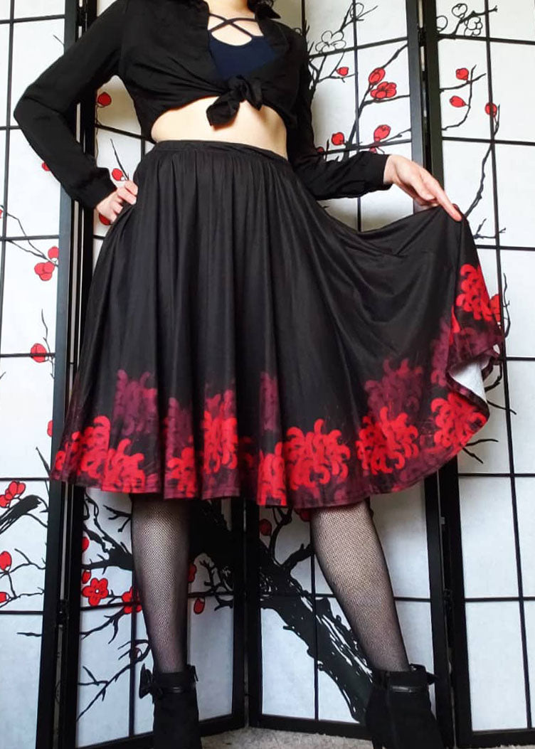 Spider Lily Midi Skirt With Pockets – Witch Vamp