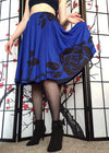 Blue Rose Midi Skirt With Pockets