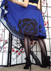 Blue Rose Midi Skirt With Pockets