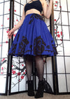 Blue Rose Midi Skirt With Pockets