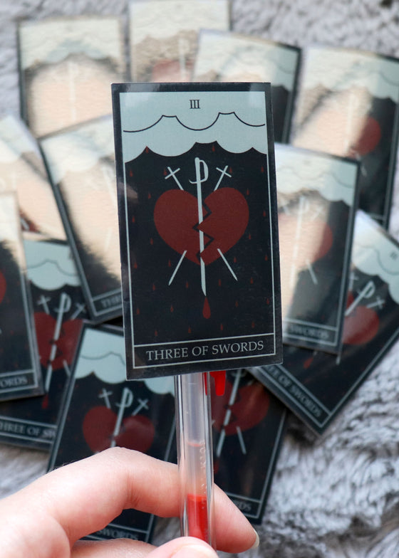 Three of Swords Sticker (Old Version - Dark Printing)