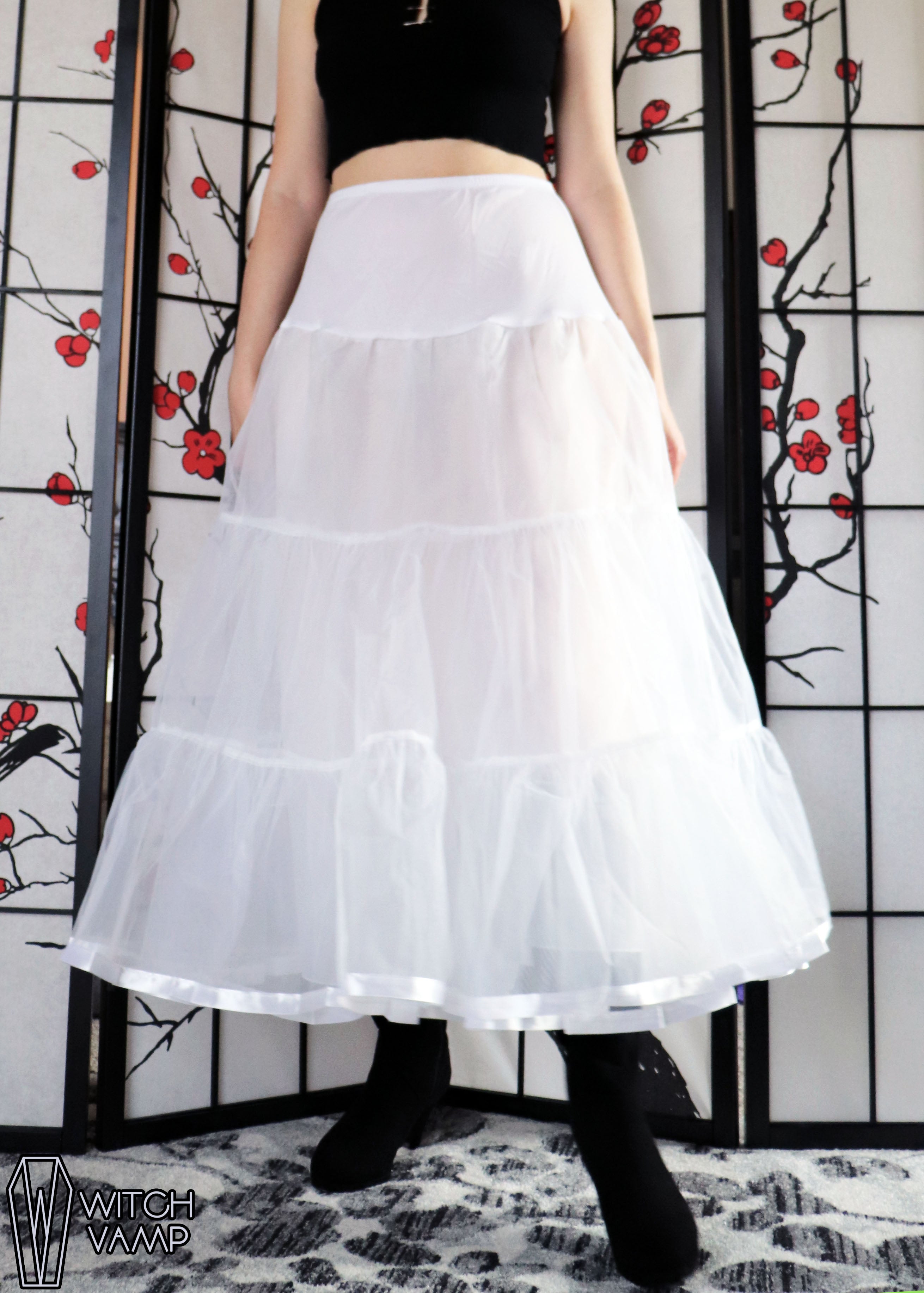 Petticoat for Skirts Ankle Length White