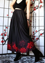 Spider Lily Maxi Skirt with Pockets