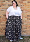 Creepy Eyes Maxi Skirt with Pockets