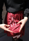 Red Skater Skirt with Pockets
