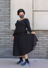 Black Midi Skirt With Pockets