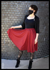Red Midi Skirt With Pockets
