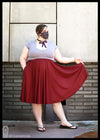 Red Midi Skirt With Pockets