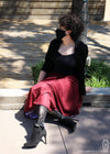 Red Midi Skirt With Pockets