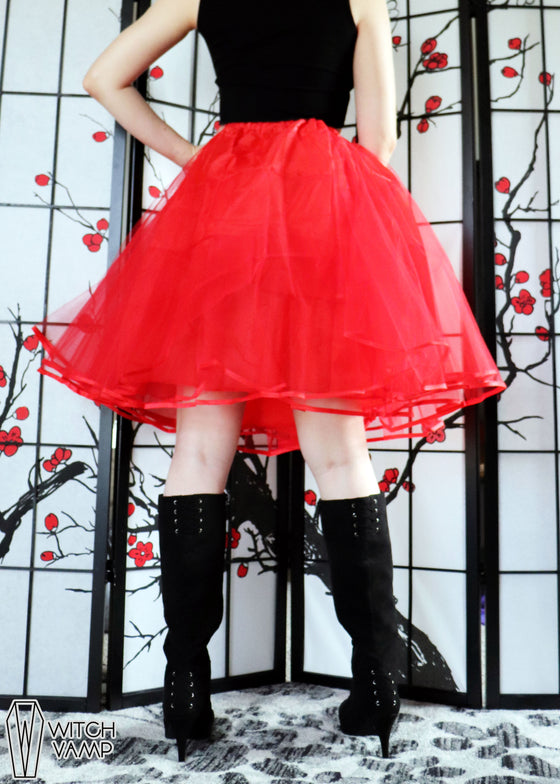 Petticoat for Skirts - Knee Length - Red