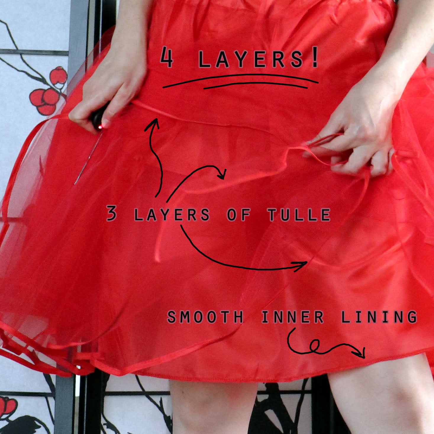 Red Knee Length Petticoat